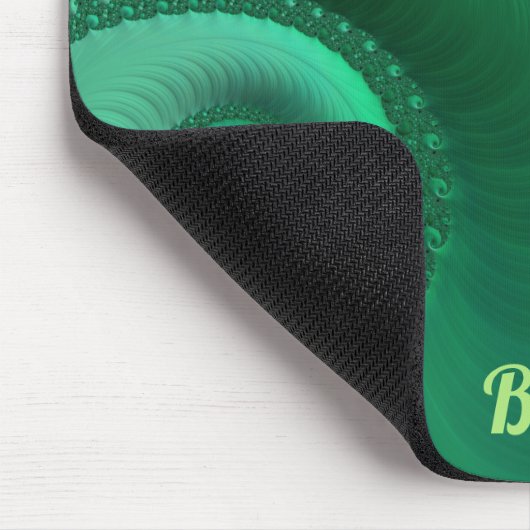 BRAD ~ Zany Shades of Green Fraktal Pattern Mousepad (Ecke)