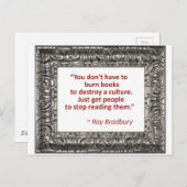 Bradbury auf Büchern Postkarte (Vorne/Hinten)