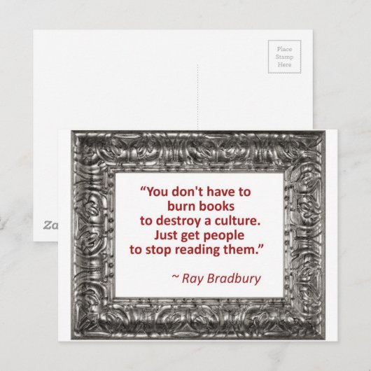Bradbury auf Büchern Postkarte (Vorne/Hinten)