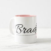 Bradens Girl mit schwarz-rosa Tasse (Vorderseite Links)