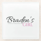 Bradens Girl mit schwarz-rosa Untersetzer (Vorderseite)