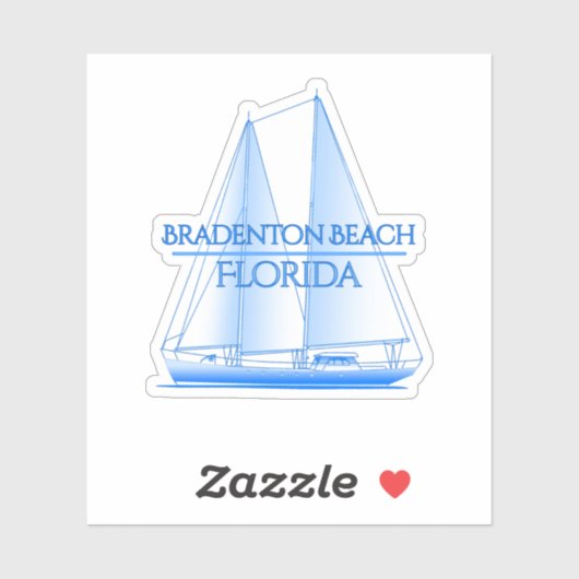 Bradenton Beach Coastal Nautical Sailing Aufkleber (Blatt)