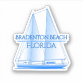Bradenton Beach Coastal Nautical Sailing Aufkleber (Vorderseite)