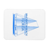 Bradenton Beach Coastal Nautical Sailing Magnet (Horizontal)