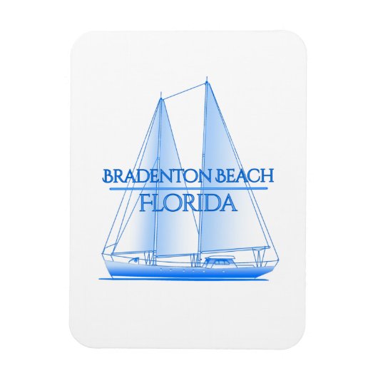 Bradenton Beach Coastal Nautical Sailing Magnet (Vertikal)