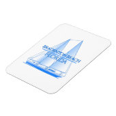 Bradenton Beach Coastal Nautical Sailing Magnet (Linke Seite)
