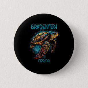 Bradenton Beach Florida Fl Retro Vintage Meeressch Button