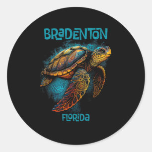 Bradenton Beach Florida Fl Retro Vintage Meeressch Runder Aufkleber