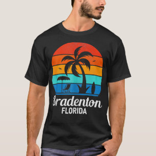 Bradenton Beach Florida Palm Tree Vintag Sunset S T-Shirt