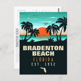 Bradenton Beach Florida Retro Sunset Souvenirs Postkarte