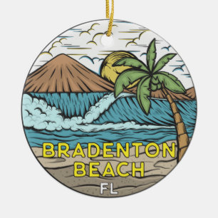 Bradenton Beach Florida Vintag Art Keramik Ornament