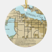 Bradenton FL Nautical Chart Keramik Ornament (Vorne)
