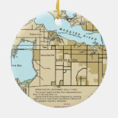 Bradenton FL Nautical Chart Keramik Ornament (Hinten)