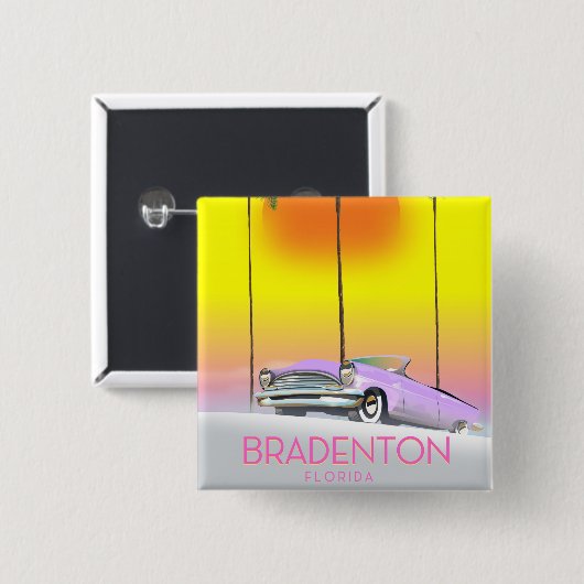 Bradenton Florida Classic Reiseplakat Button (Vorne & Hinten)