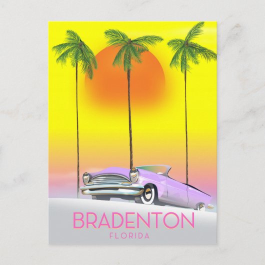 Bradenton Florida Classic Reiseplakat Postkarte (Vorderseite)