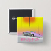 Bradenton Florida Oldtimer-Reiseposter Button (Vorne & Hinten)