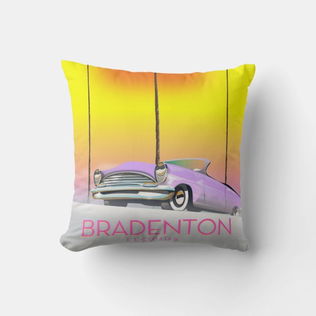 Bradenton Florida Oldtimer-Reiseposter Kissen (Vorderseite)