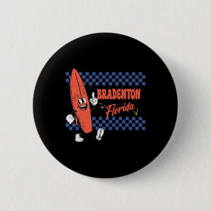 Bradenton Florida Retro Surfer Vintage Strand Für Button