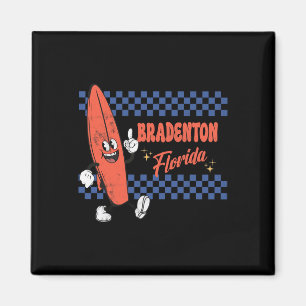 Bradenton Florida Retro Surfer Vintage Strand Für  Magnet