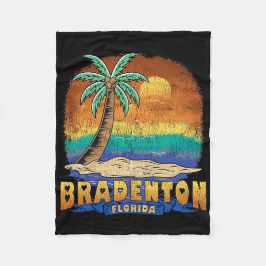 Bradenton Florida Vintag Distressed Souvenir Fleecedecke (Vorderseite)