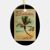 Bradenton Palm Tree Vintage Travel Keramik Ornament (Hinten)