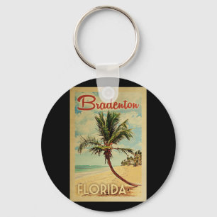 Bradenton Palme-Vintage Reise Schlüsselanhänger