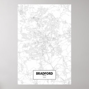 Bradford, England (Schwarzes auf Weiß) Poster