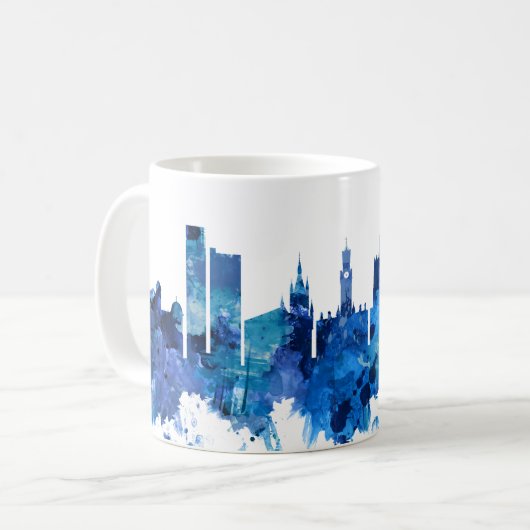 Bradford England Skyline Blue Kaffeetasse (Vorderseite Links)