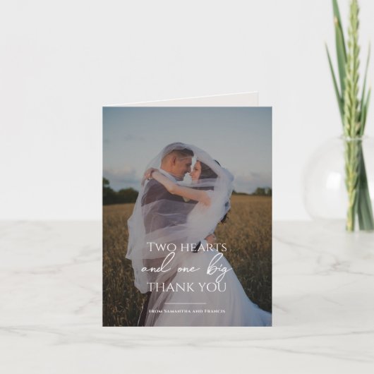 Bradford Modern Foto and Typografy Wedding Dankeskarte (Vorderseite)