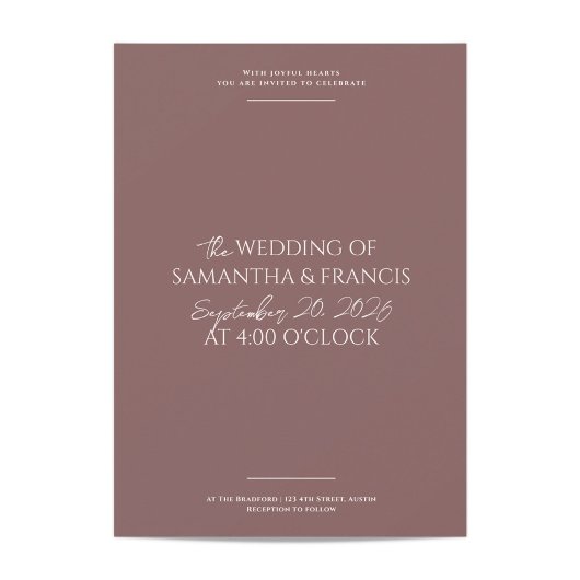 Bradford Modern Foto and Typografy Wedding Einladung