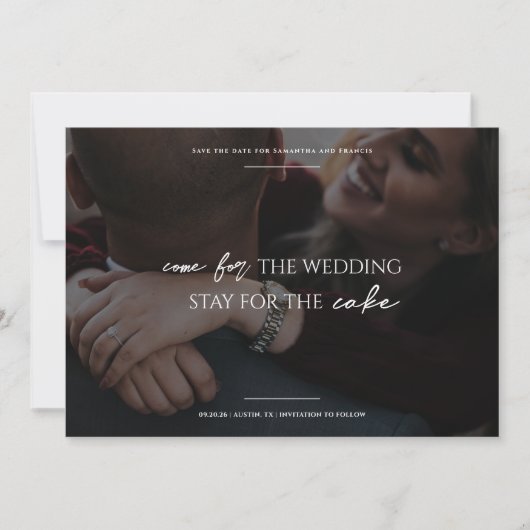 Bradford Modern Photo and Typography Wedding Save The Date (Vorderseite)