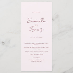 Bradford Modern Wedding Programm