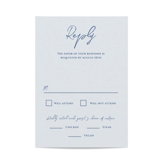 Bradford Modern Wedding RSVP Karte