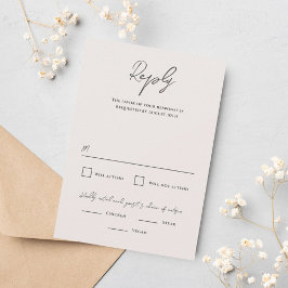 Bradford Modern Wedding RSVP Karte