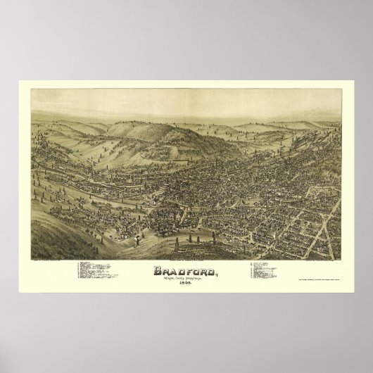 Bradford, PA Panoramic Map - 1895 Poster (Vorne)