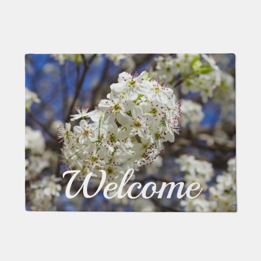 Bradford Pear Blooms Welcome Doormat Fußmatte (Vorderseite)