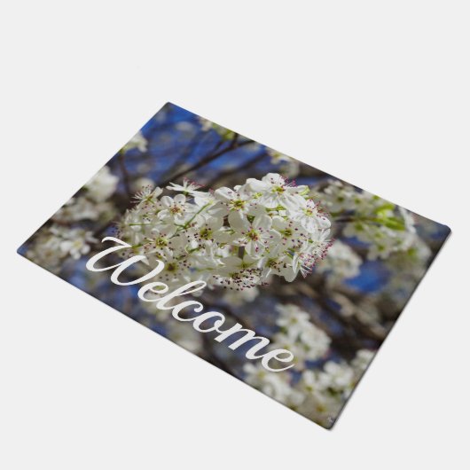 Bradford Pear Blooms Welcome Doormat Fußmatte (Schrägansicht)