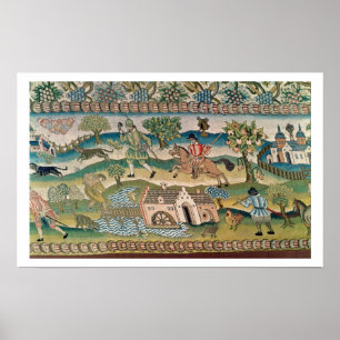 Bradford Table Tepet, Detail der Szenen von ländli Poster