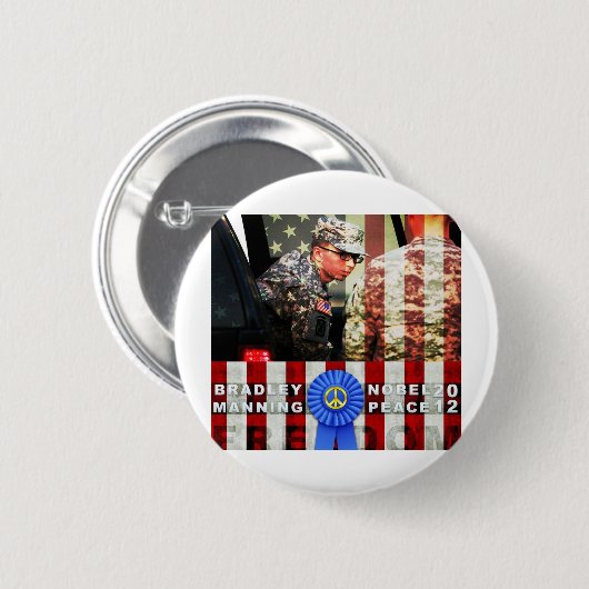 Bradley, der für Friedensnobelpreis bemannt Button (Vorne & Hinten)
