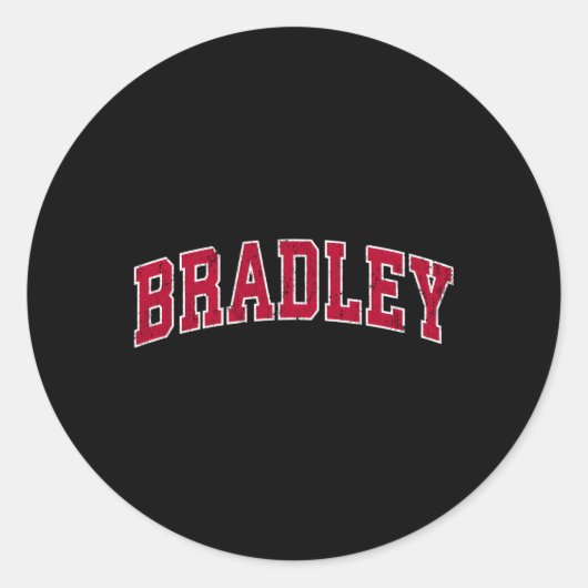 Bradley Illinois Il Sports Red Runder Aufkleber (Vorderseite)