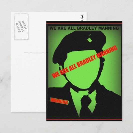 Bradley Manning Design Postkarte (Vorne/Hinten)