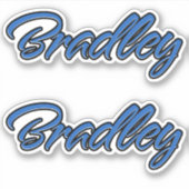 Bradley Name blue Aufkleber Sticker Stickerset (Vorderseite)