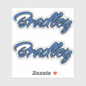 Bradley Name blue Aufkleber Sticker Stickerset (Blatt)