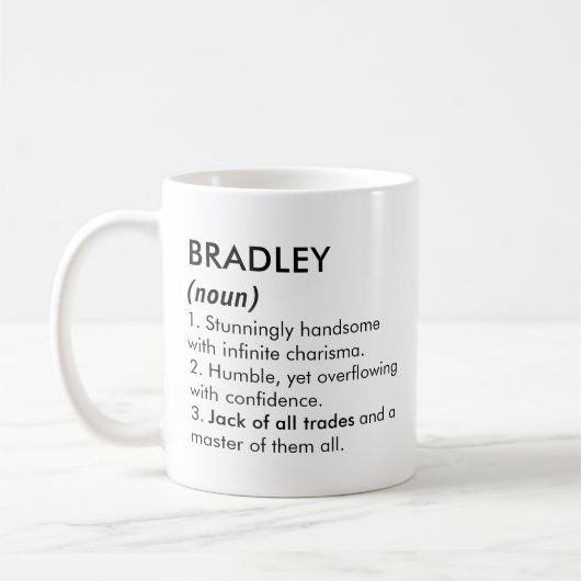 Bradley name, Editable name, Custom name Kaffeetasse (Links)