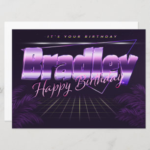 Bradley Name Vorname lila retro Karte Geburtstag