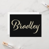 Bradley Name white gold Handwriting Karte (Vorderseite/Rückseite Beispiel)