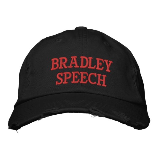 Bradley-Rede störte Baseball-Cap Bestickte Kappe (Vorderseite)