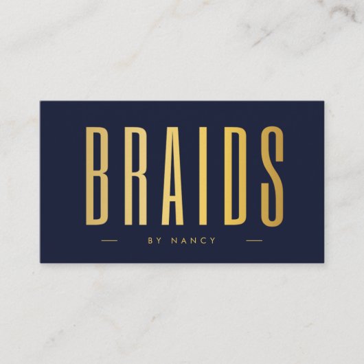 Brads QR Code & Logos Navy und Gold Visitenkarte (Vorderseite)