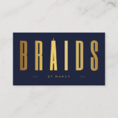 Brads QR Code & Logos Navy und Gold Visitenkarte (Vorderseite)
