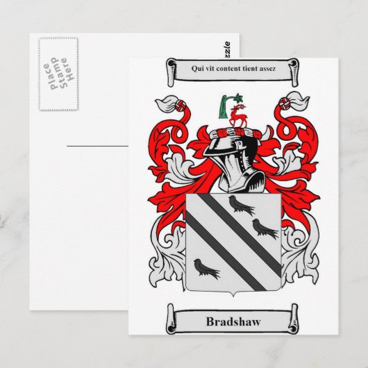 Bradshaw-Wappen Postkarte (Vorne/Hinten)